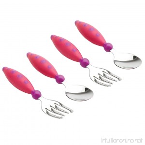 Gerber Graduates Safety Fork Spoon 4-Piece Set - Pink - B01H3WSGL2